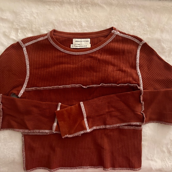 Urban Outfitters Rust Waffle Knit Top - Picture 2 of 4